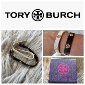 TORY BURCH Logo Stud Double Wrap Bracelet NWT